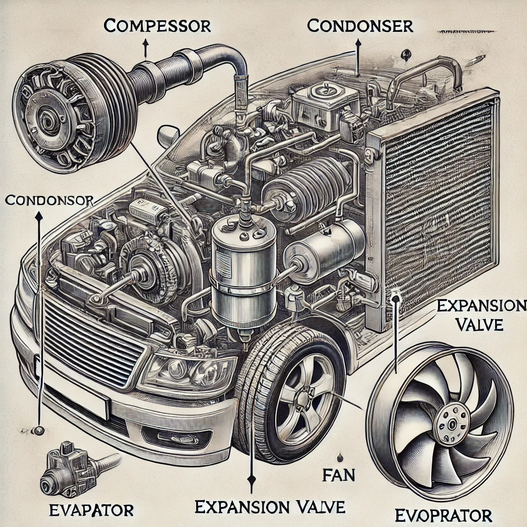 Climatisation voiture : Les principaux éléments du système.