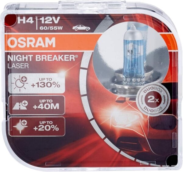 Lire la suite à propos de l’article Lampe de phare Lazer halogène OSRAM NIGHT BREAKER LASER H4
