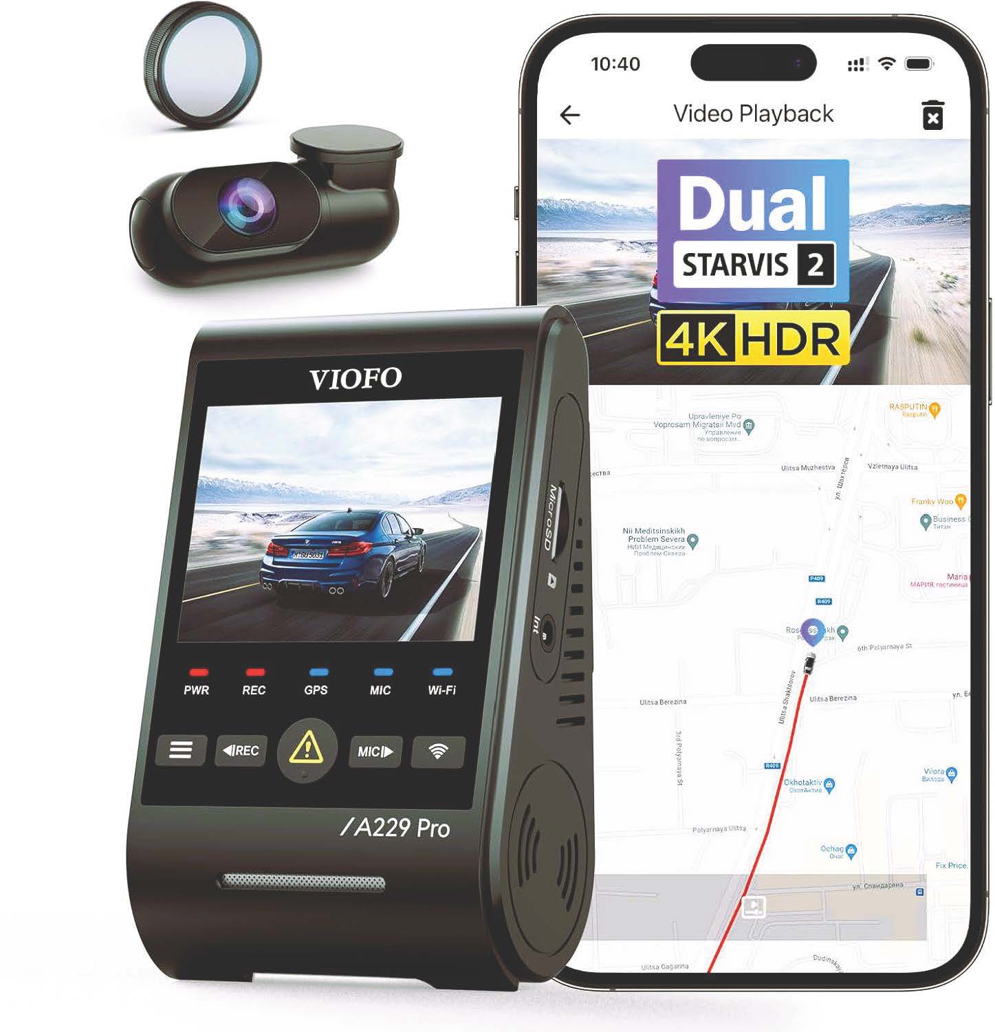 meilleure Dashcam voiture 2026 : VIOFO A229 Pro avant arrière vision nocturne