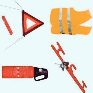 Kit de sécurité pour voiture – 6 en 1 : gilet, triangle, extincteur & plus
