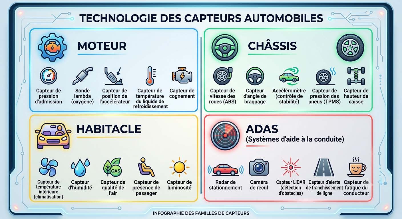 Technologie des capteurs automobiles : classification par famille