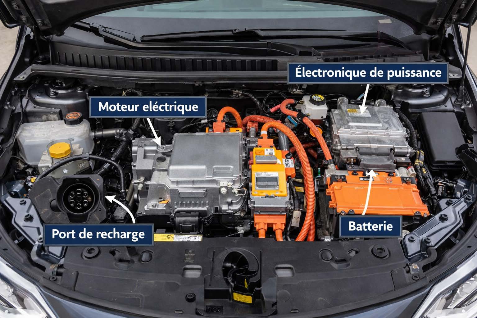 composants de la voiture électrique en comparaison avec ceux de la thermique