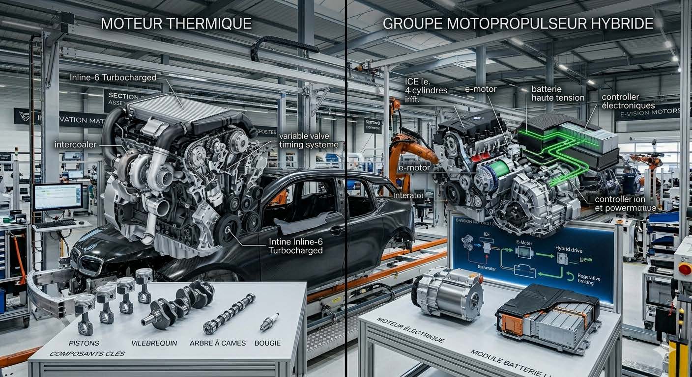 Lire la suite à propos de l’article Moteur thermique vs moteur hybride : quelle architecture choisir pour une production automobile plus verte ?