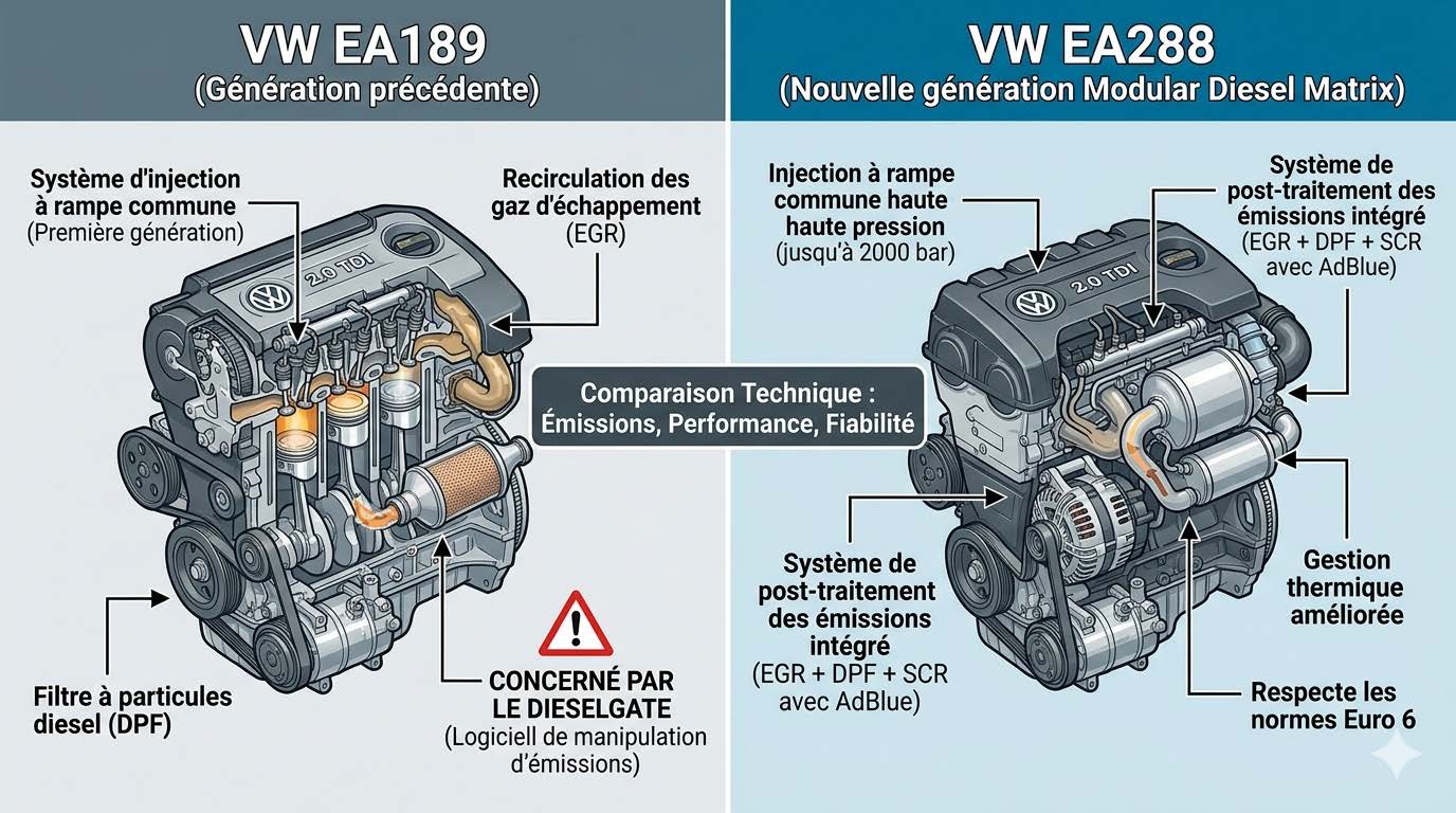 Comparatif VWEA189 vs VWEA288
