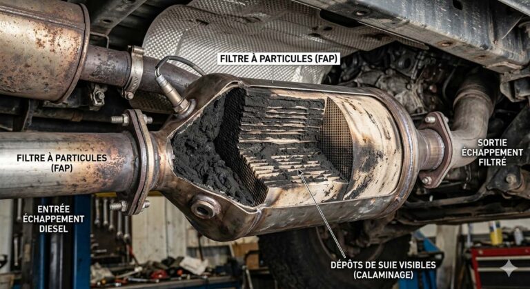 filtre à particules FAP diesel fonctionnement régénération colmatage diagnostic remplacement