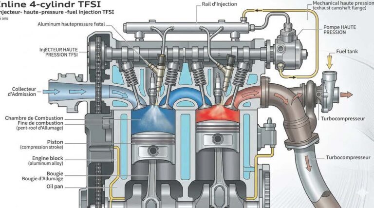 injection directe essence GDI TFSI fonctionnement injecteur chambre combustion avantages inconvénients