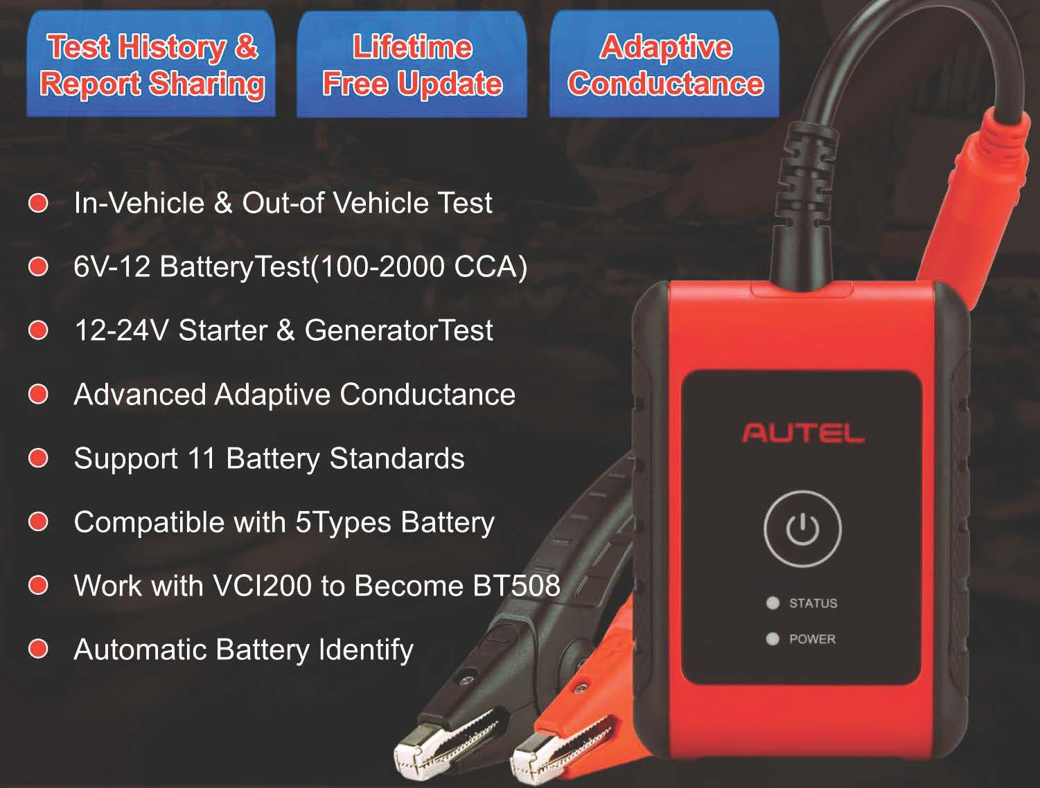 Analyseur de batterie professionnel Autel MaxiBAS BT506