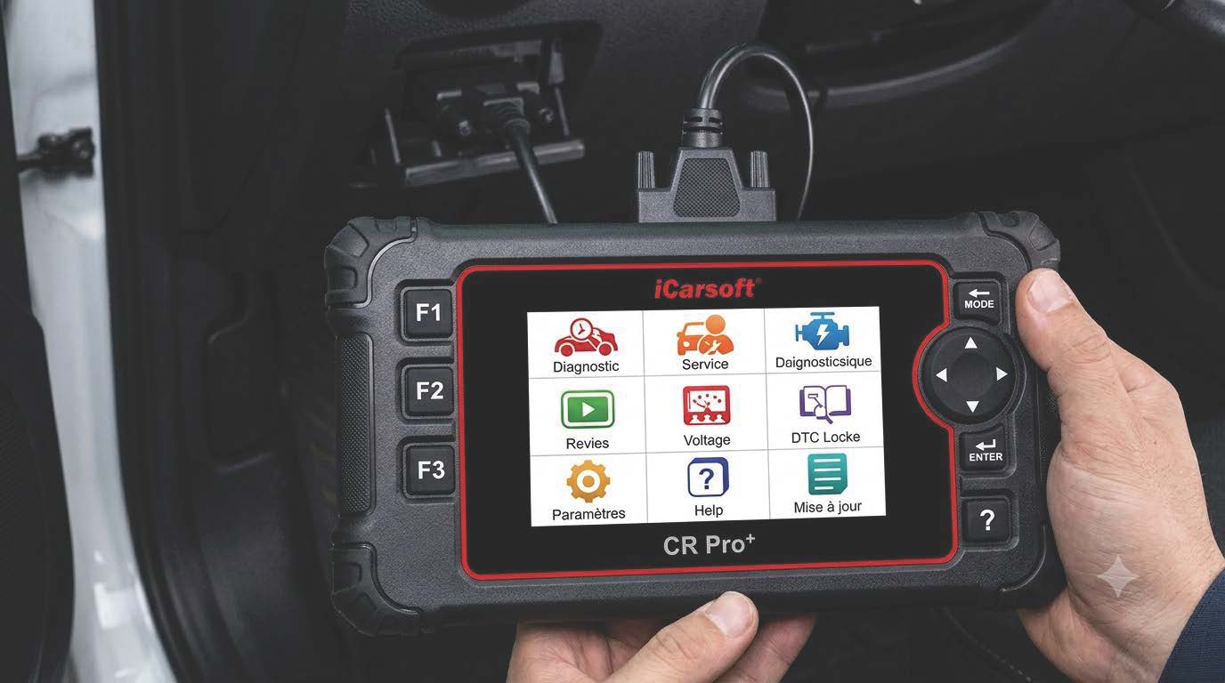 iCarsoft CR pro test navigation boutons diagnostic