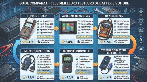 Lire la suite à propos de l’article 8 Meilleurs Testeurs de Batterie Voiture en 2026