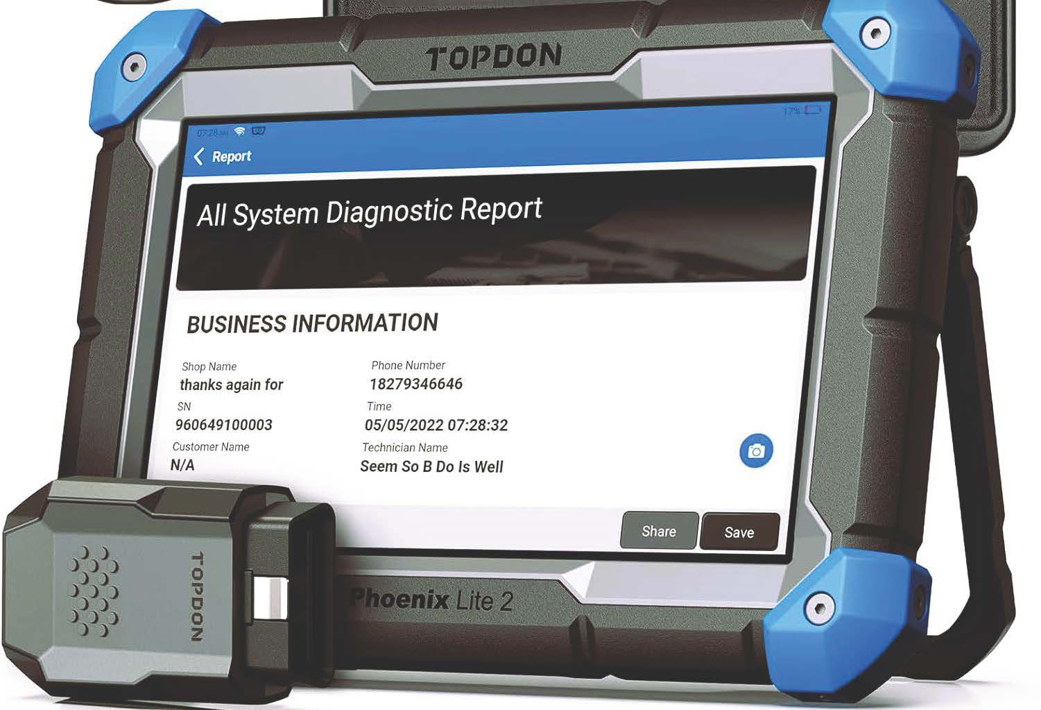 Valise diagnostic Topdon Phoenix Lite 2 pour véhicules électriques