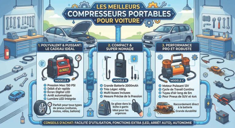 Comparatif des meilleurs compresseurs portables voiture