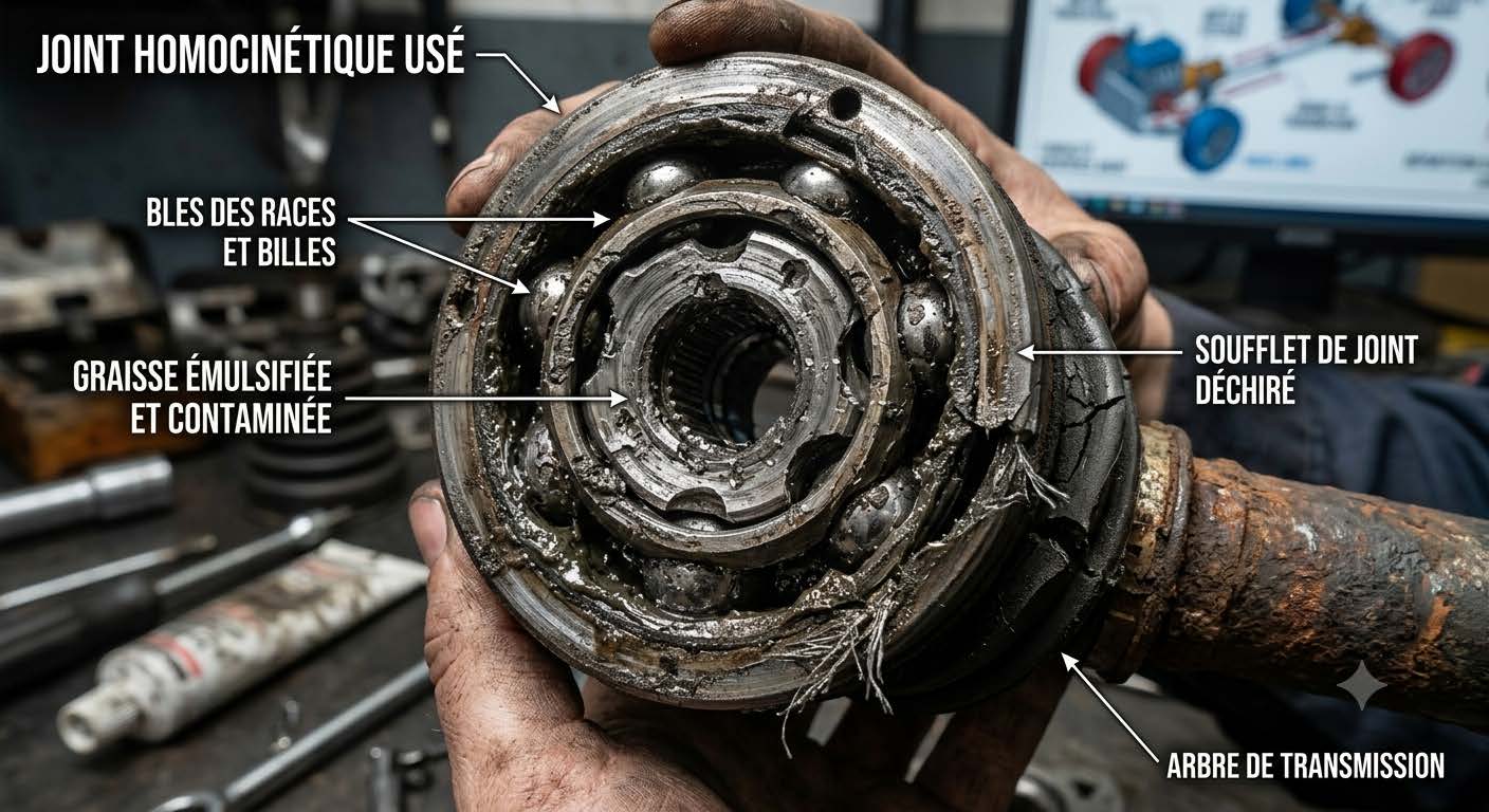 Joint de transmission homocinétique usé