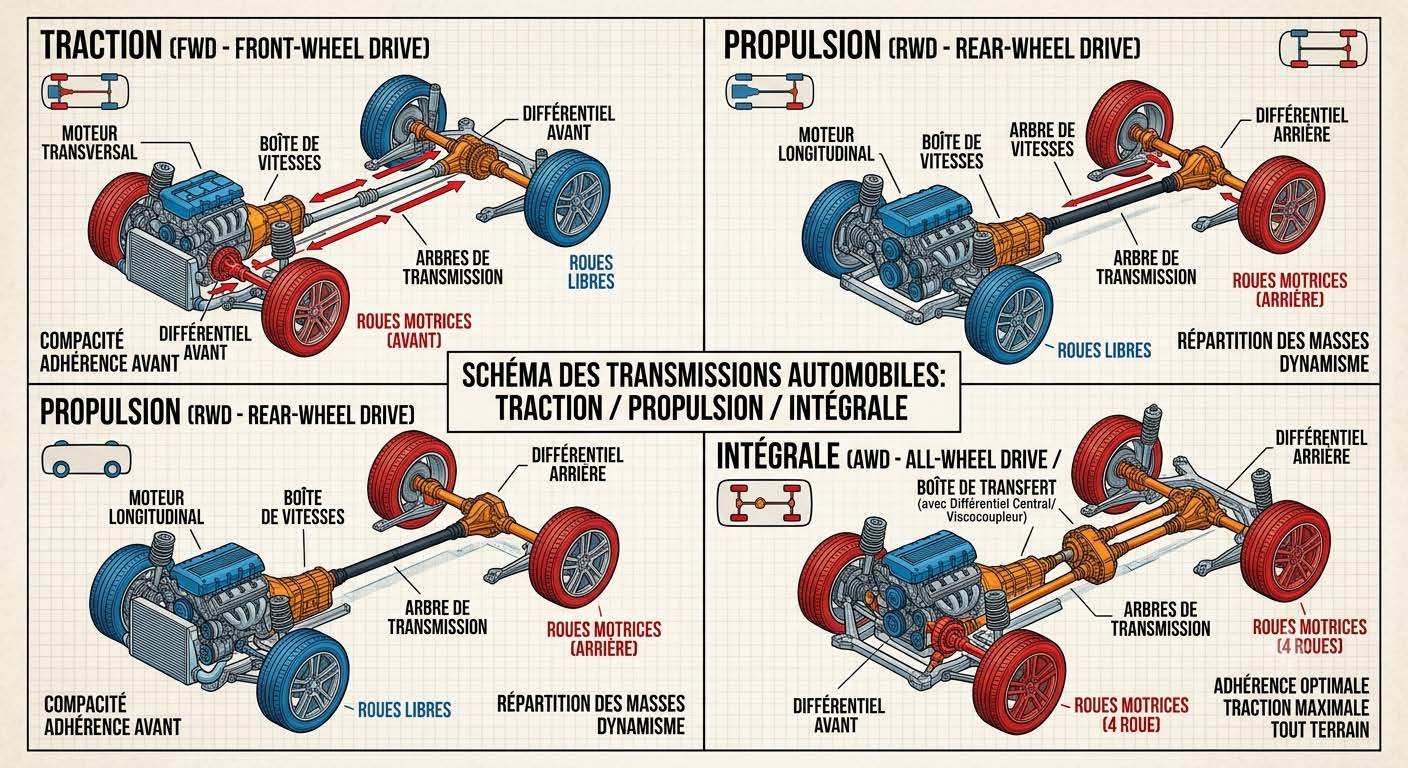 Architectures et types de systèmes de transmission automobile